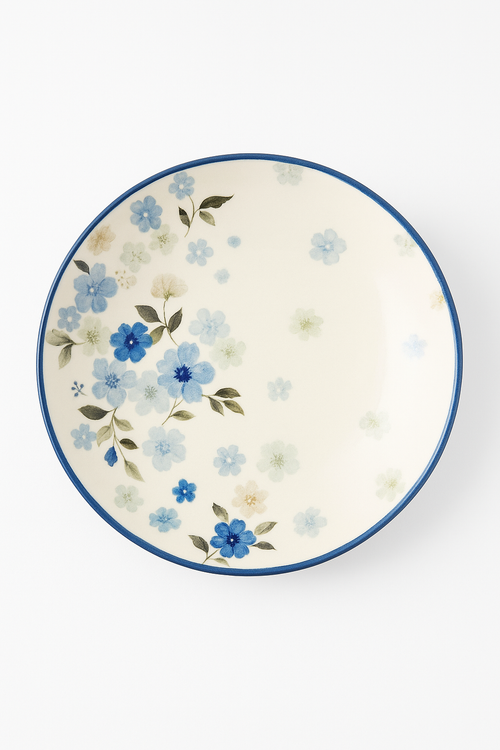Assiettes céramique émaillée style floral japonais cuisine