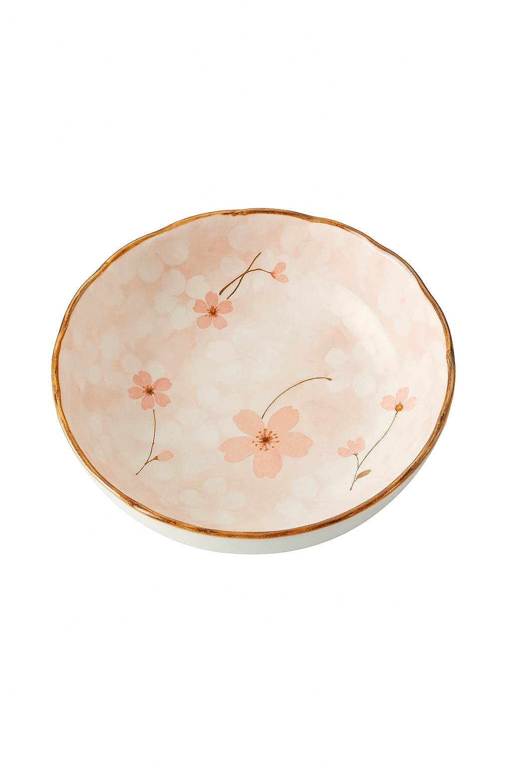 Assiettes creuses céramique japonais rétro motif floral 19cm - vue 2 sur 3