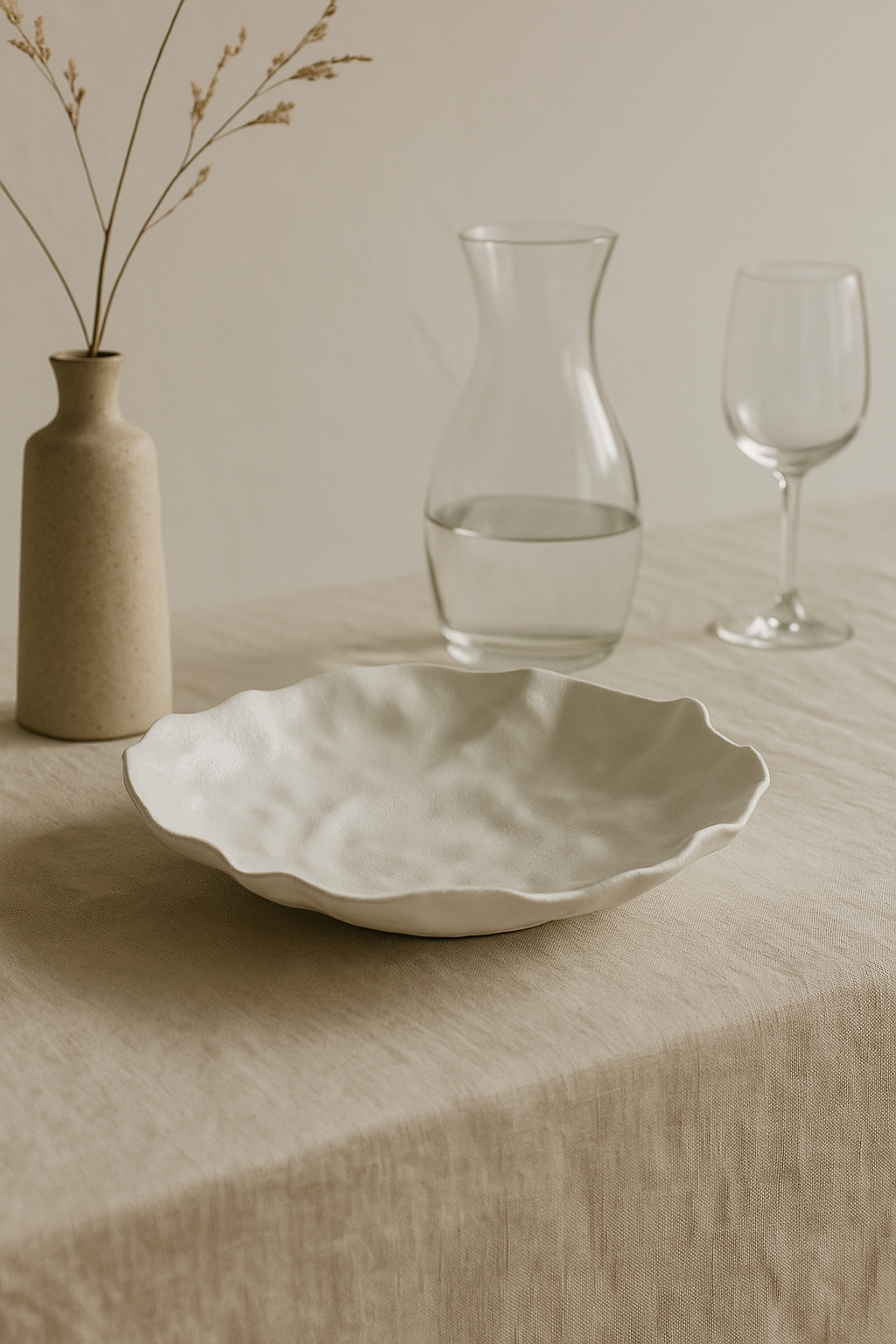 Assiettes creuses ceramique texture ridee style japonais - vue 3 sur 3