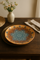 Assiettes plates céramique bohême motifs artistiques repas