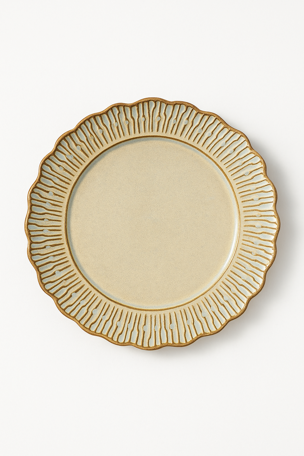 Assiettes plates céramique relief rétro style restaurant - vue 2 sur 3