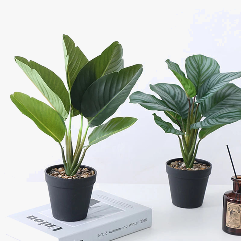bananier tropical artificiel pot plantes décorations jungle réalistes
