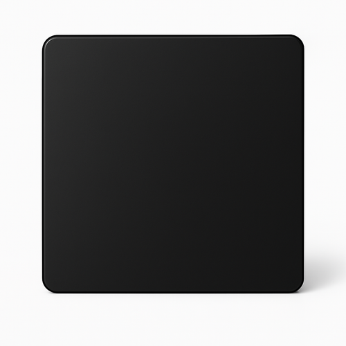 Cache prise plate en acier noir mat bords arrondis