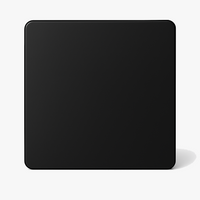 Cache prise plate en acier noir mat bords arrondis