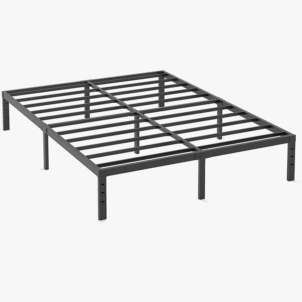 Cadre de lit plateforme queen en métal assemblage facile sans sommier