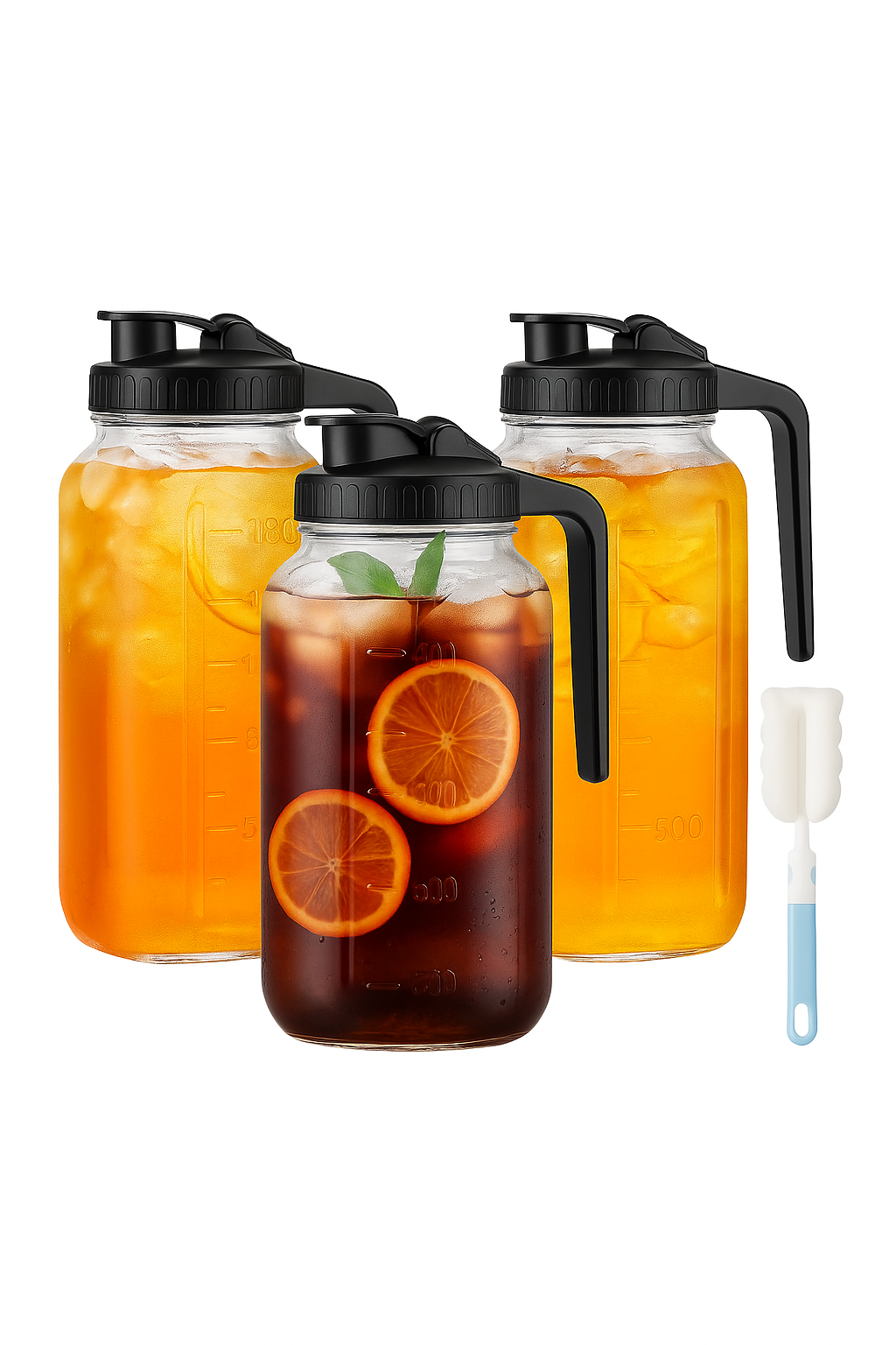 Carafe eau verre 19l avec poignée et couvercle