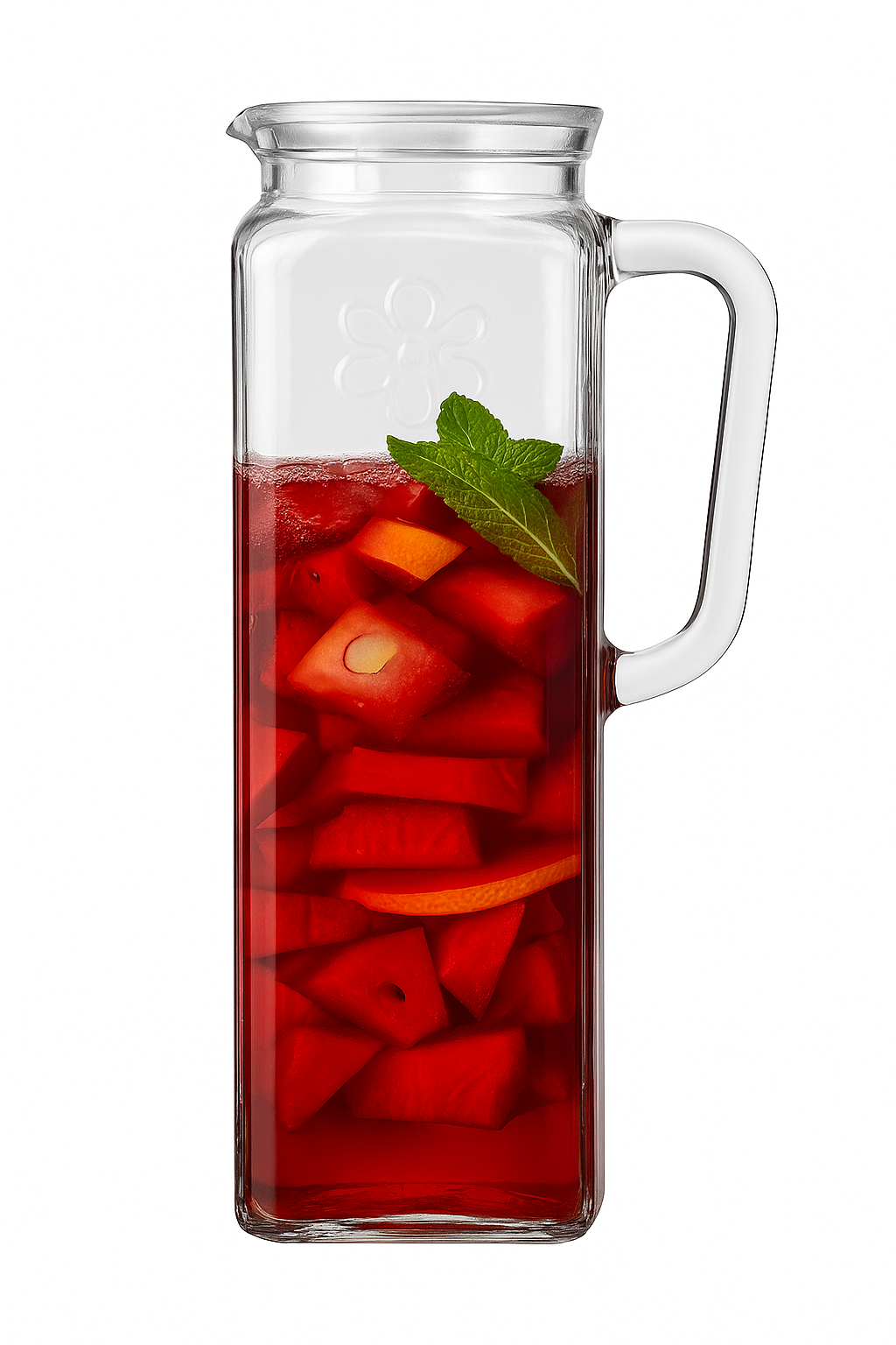 Carafe verre avec poignée et couvercle 12l