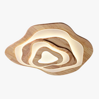 Plafonnier Chinois Zen en bois nuage acrylique LED