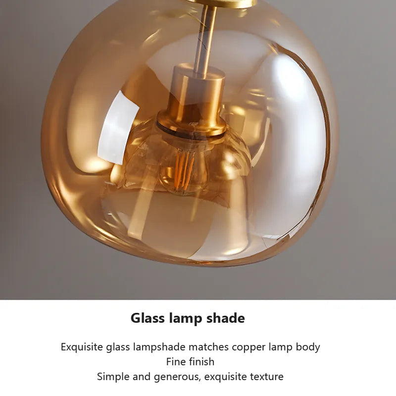 Éclairage de plafond moderne minimaliste texture nordique LED plafonnier en verre allée couloir lampe créative salon lumières E27