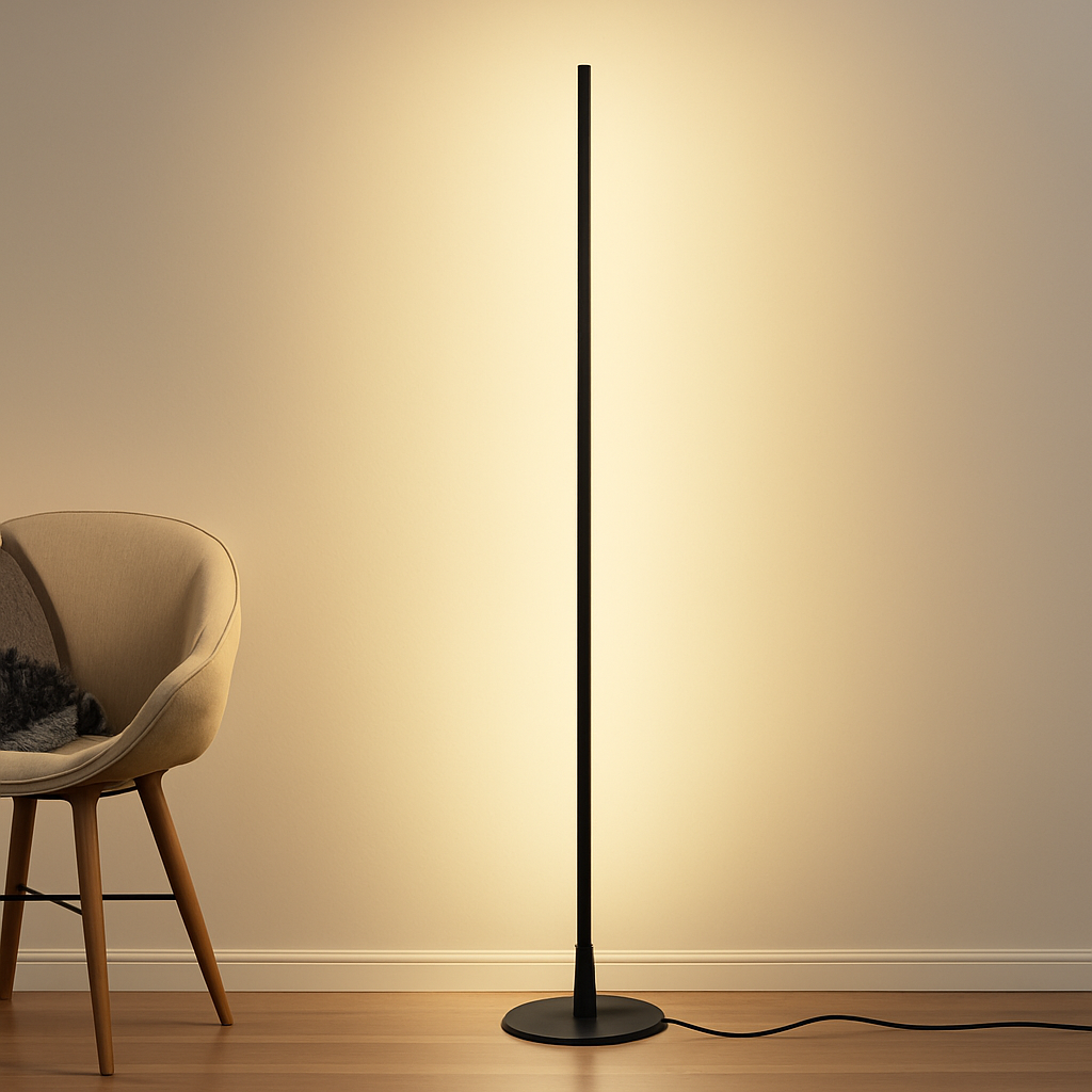 Colonne lampadaire LED lampe sur pied moderne lampadaires simples pour salon Foyer à côté de la lampe 18W luminaire de sol à intensité variable