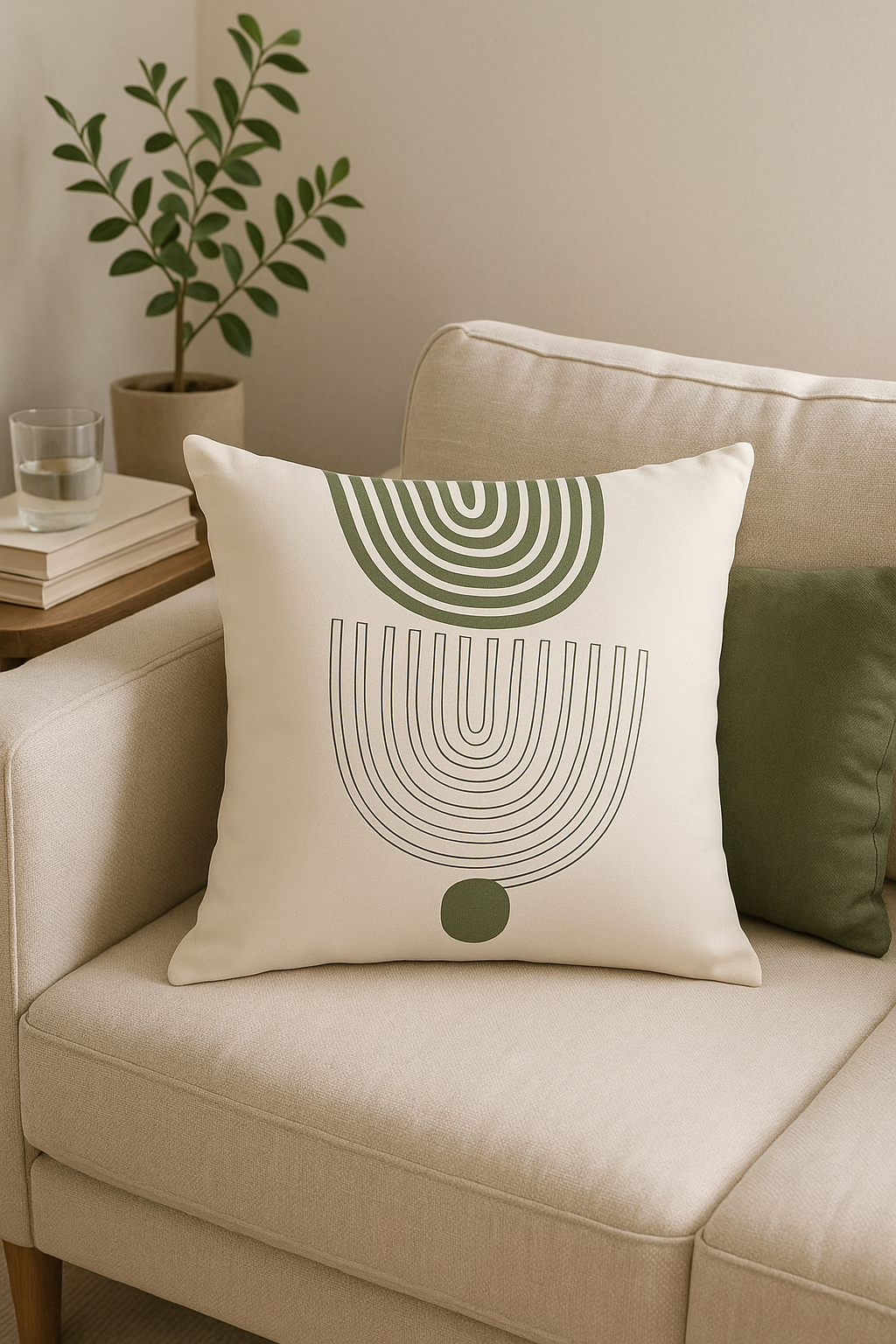 coussin à motif végétal vert pour décoration intérieure élégante - vue 3 sur 2