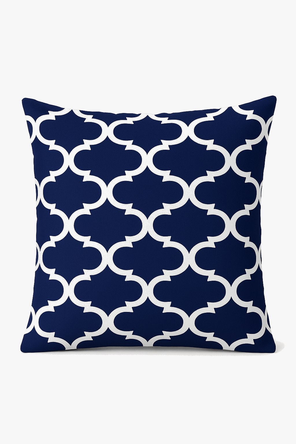 coussin bleu marine géométrique pour canapé ou décoration