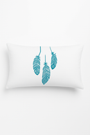 coussin décoratif rectangulaire motif plumes 30x50 cm
