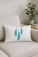 coussin décoratif rectangulaire motif plumes 30x50 cm