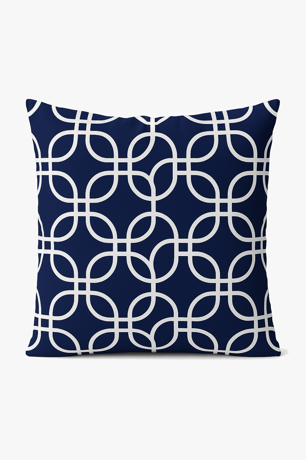 coussin géométrique bleu marine pour canapé ou décoration