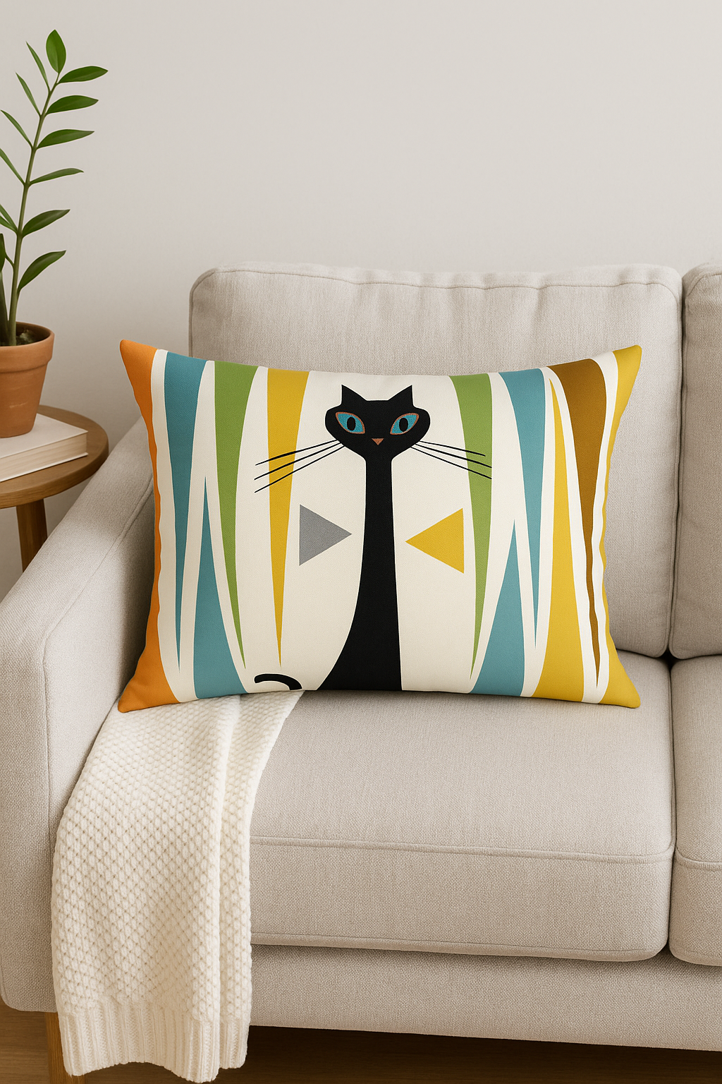 coussin lombaire géométrique abstrait double face décoratif