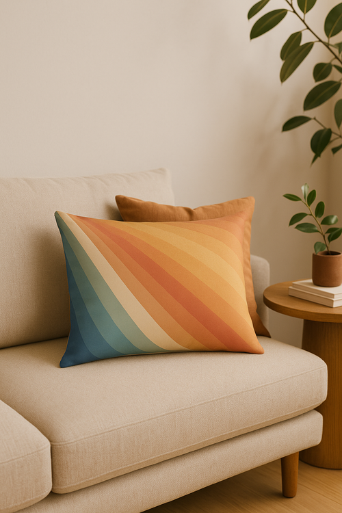 coussin lombaire géométrique abstrait double face décoratif
