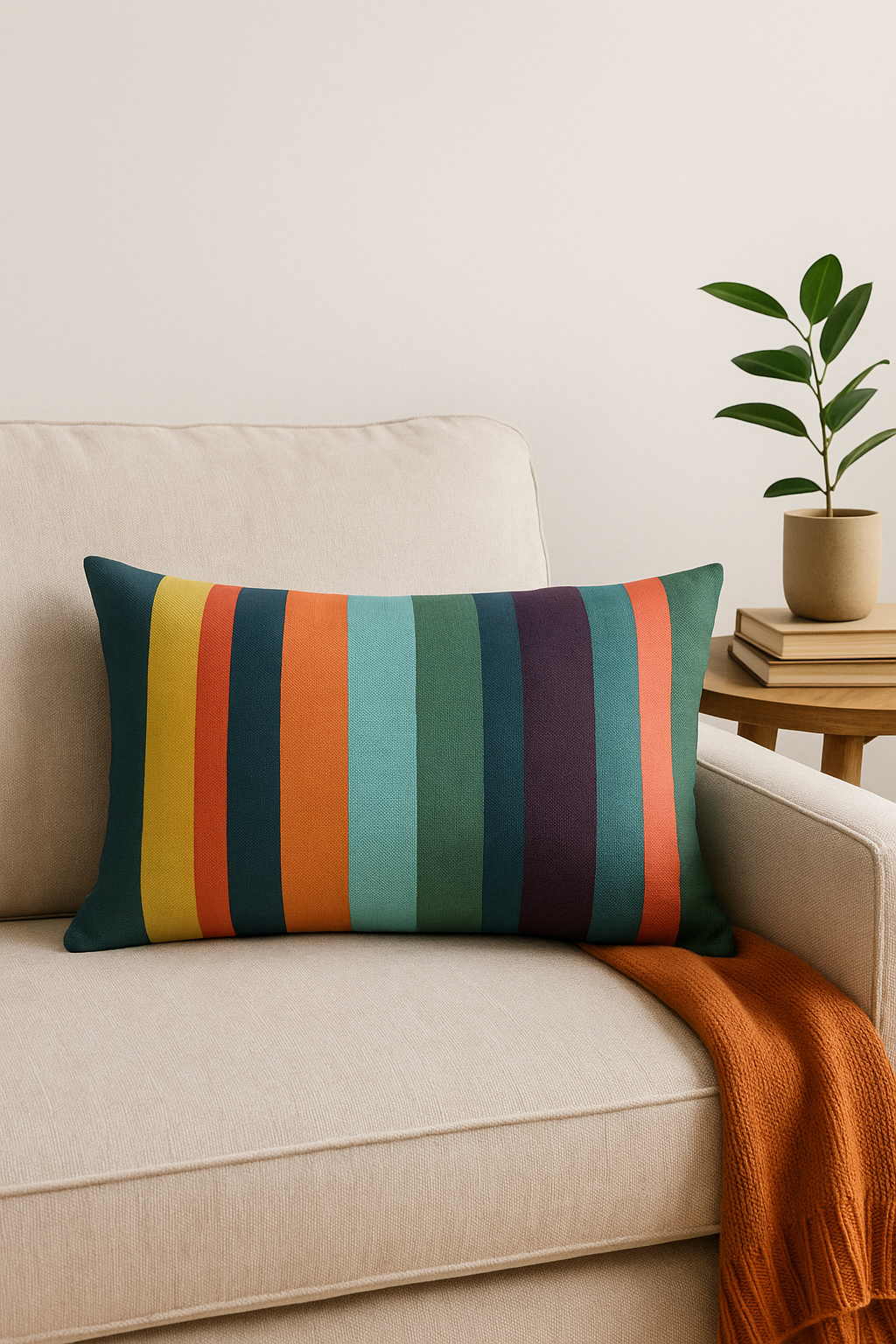 coussin lombaire géométrique abstrait réversible pour salon et bureau - vue 3 sur 2