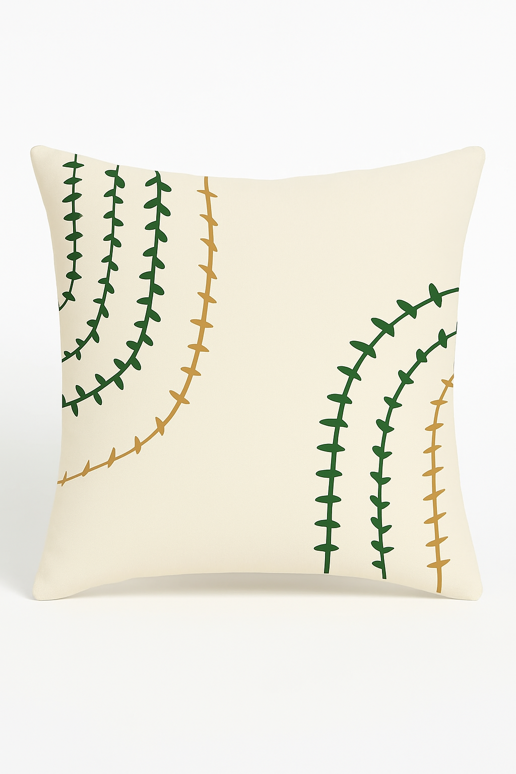 coussin vert à motif végétal pour un intérieur élégant et confortable