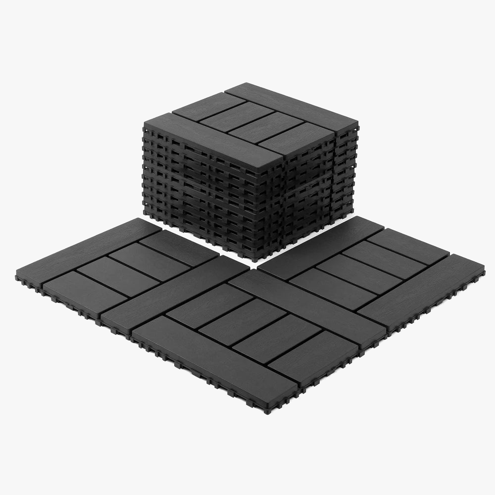 Dalles clipsables imitation bois 30cm 44 pieces terrasse