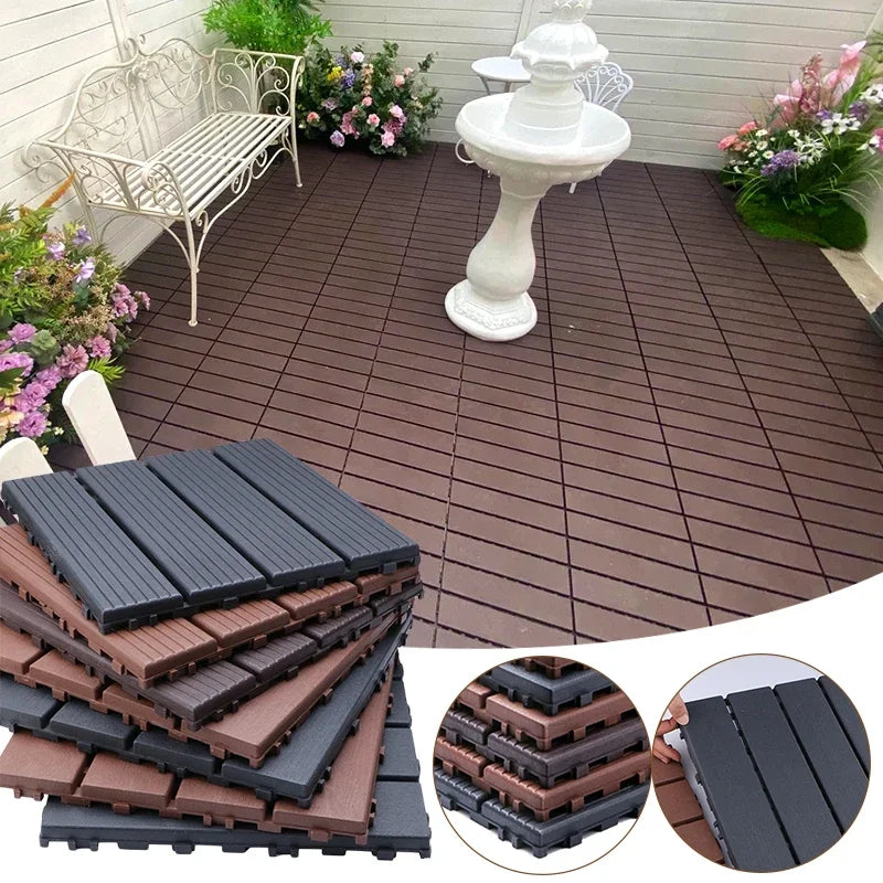 Dalles de sol clipsables effet caillebotis terrasse balcon