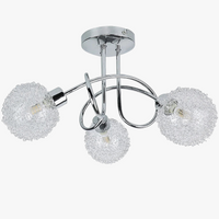 Depuley Plafonnier semi-encastré à 3 lumières - Lustre Spoutnik avec abat-jour en fil de forme globe pour chambre à coucher