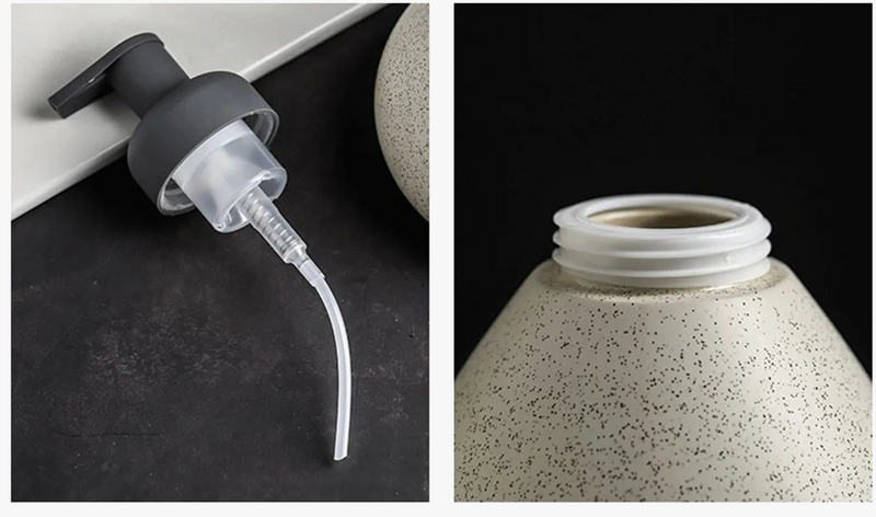distributeur de savon en céramique mousse pressante pour salle de bain