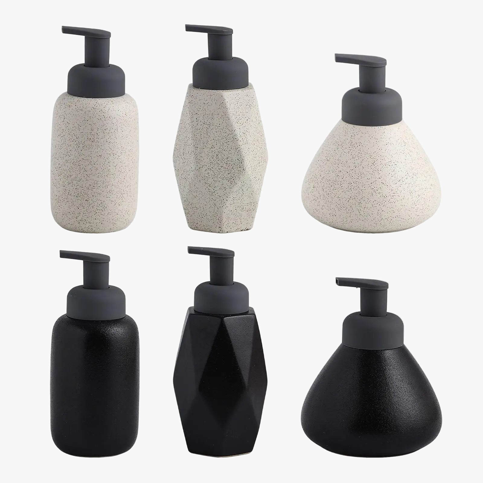 distributeur de savon liquide en céramique réutilisable pour salle de bain