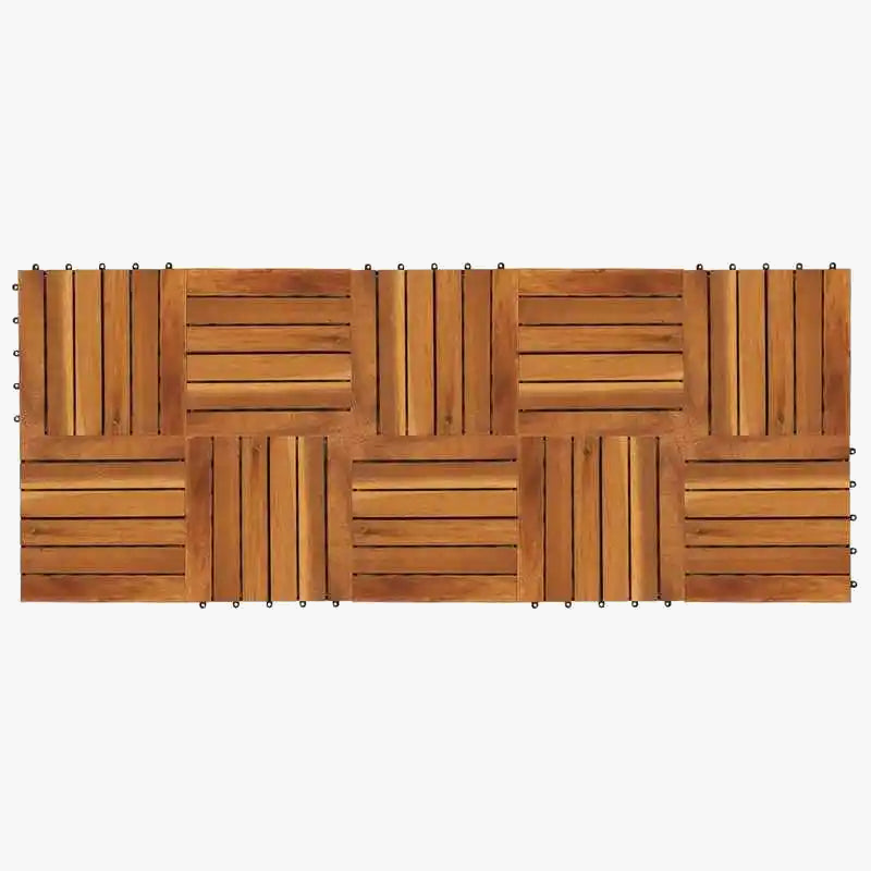 Ensemble dalles terrasse bois massif motif vertical clips