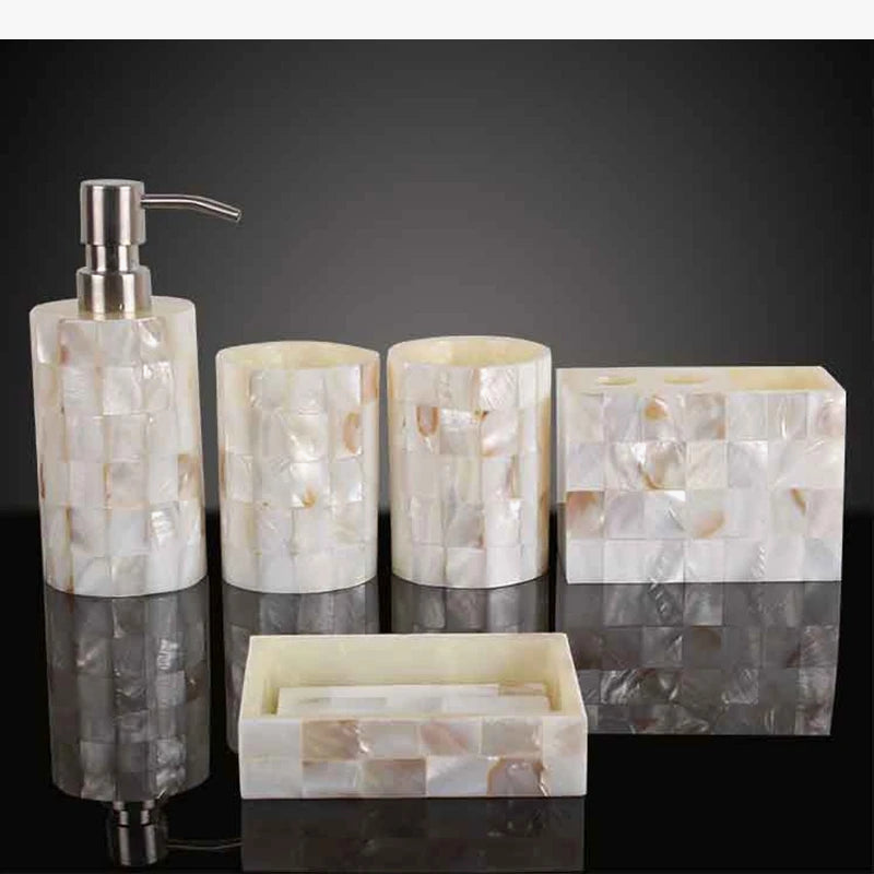 ensemble de rangement de salle de bain en résine avec accessoires