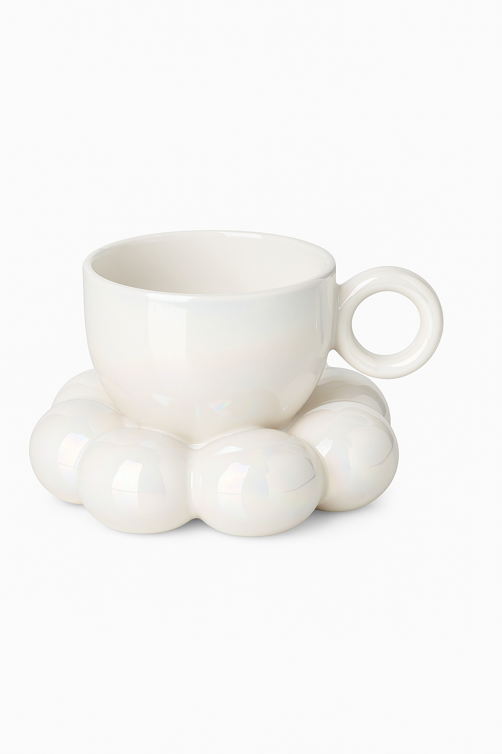 Ensemble tasse ceramique nuage soucoupe fleur style mignon