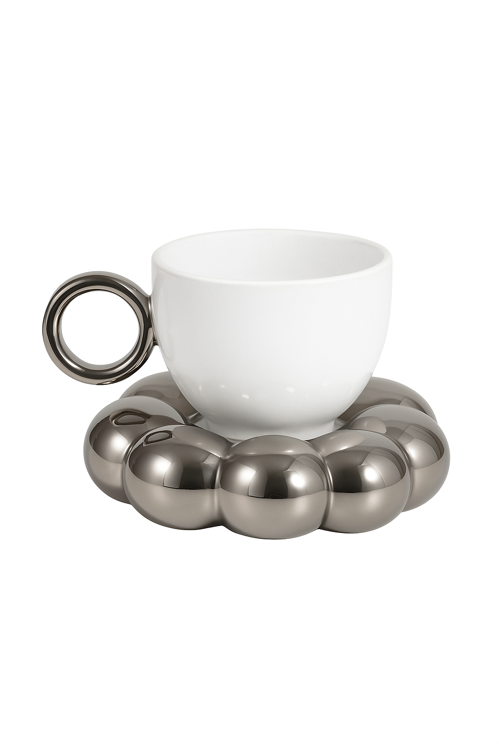 Ensemble tasse céramique nuage soucoupe fleur thé bureau