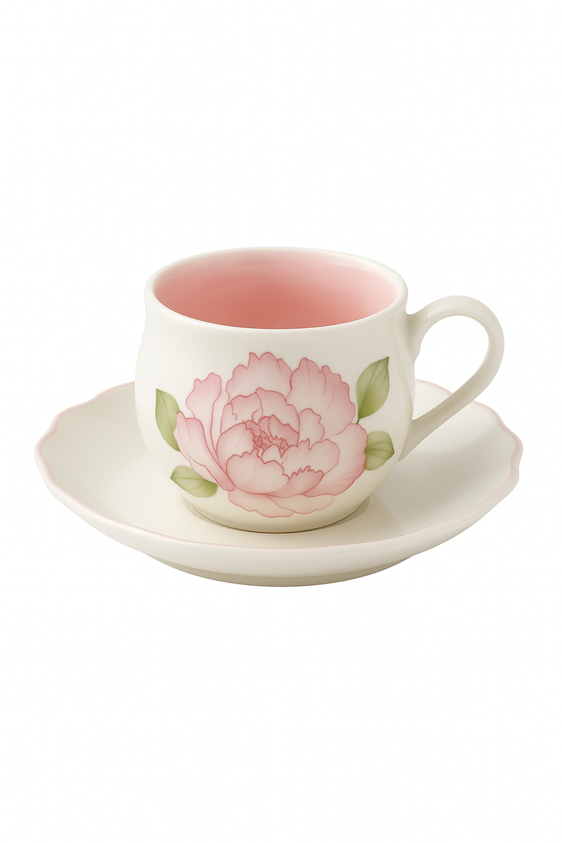 Ensemble tasse thé porcelaine style chinois avec soucoupe