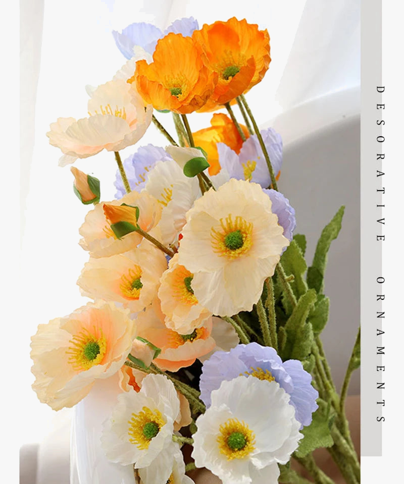 fleurs artificielles coquelicots pour mariage et décoration intérieure
