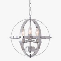 suspension créative en métal rond Vintage chromé