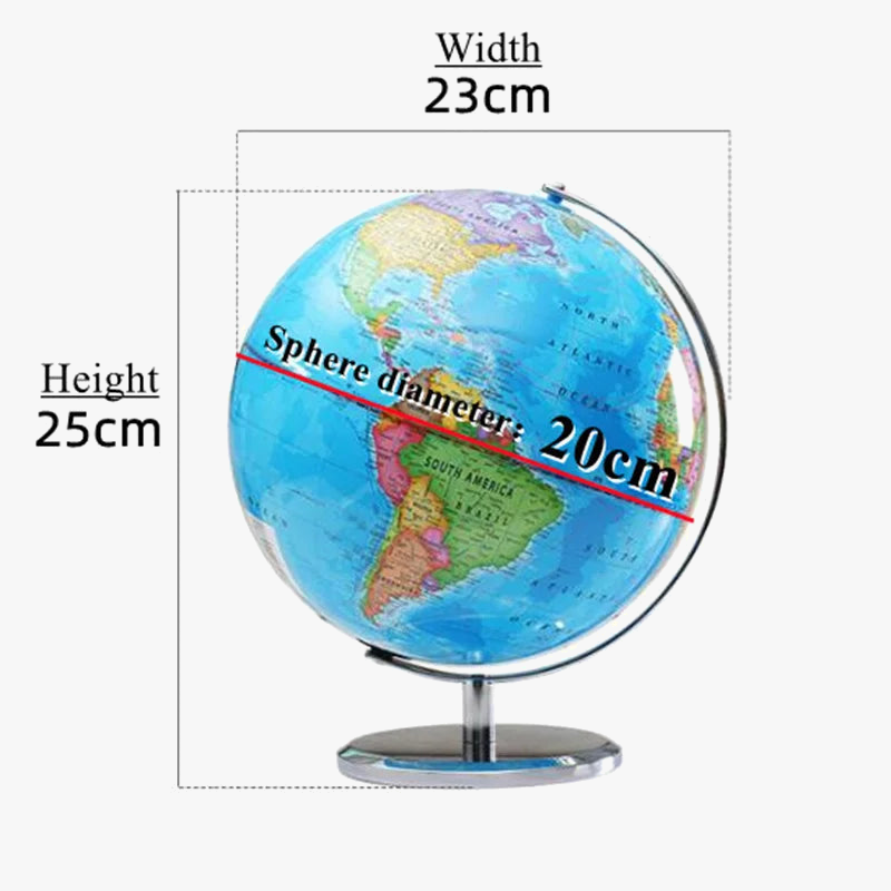 globe terrestre complet avec impression hd et lumières led