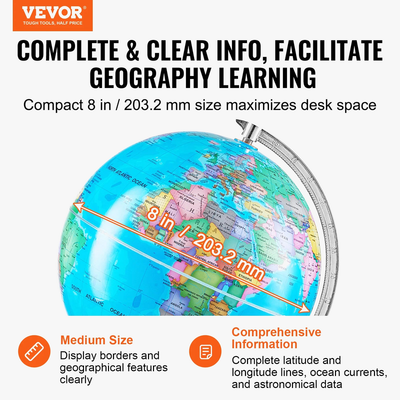 globe terrestre rotatif éducatif avec support pour enfants 360 degrés