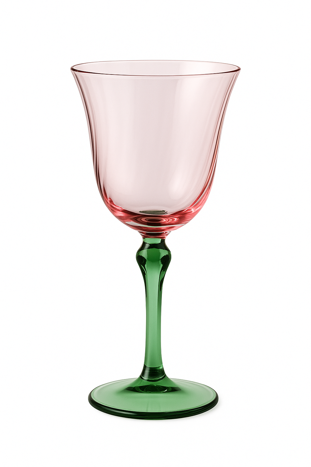 Gobelet vintage sur pied verre floral bicolore élégant