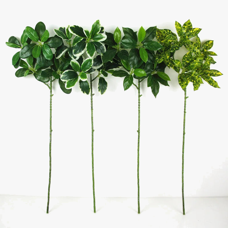grand arbre ficus artificiel avec plantes tropicales réalistes en pot