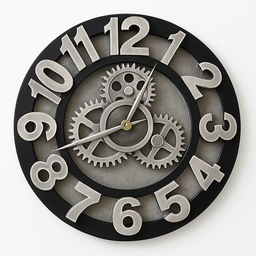 horloge murale à engrenages décorative style industriel moderne