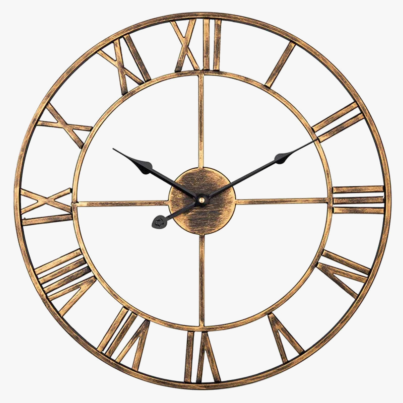 horloge murale moderne 3d rétro chiffres romains en métal silencieuse