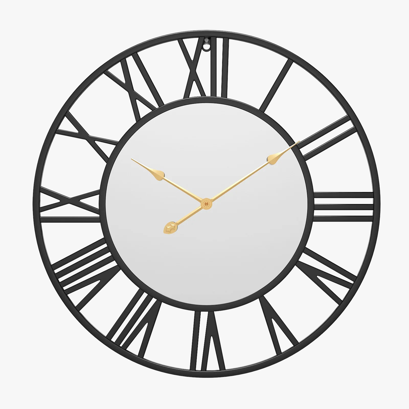 horloge murale moderne minimaliste en métal miroir créative et silencieuse