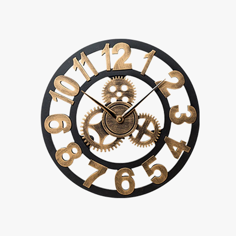 Horloge murale rétro silencieuse style industriel décoration moderne
