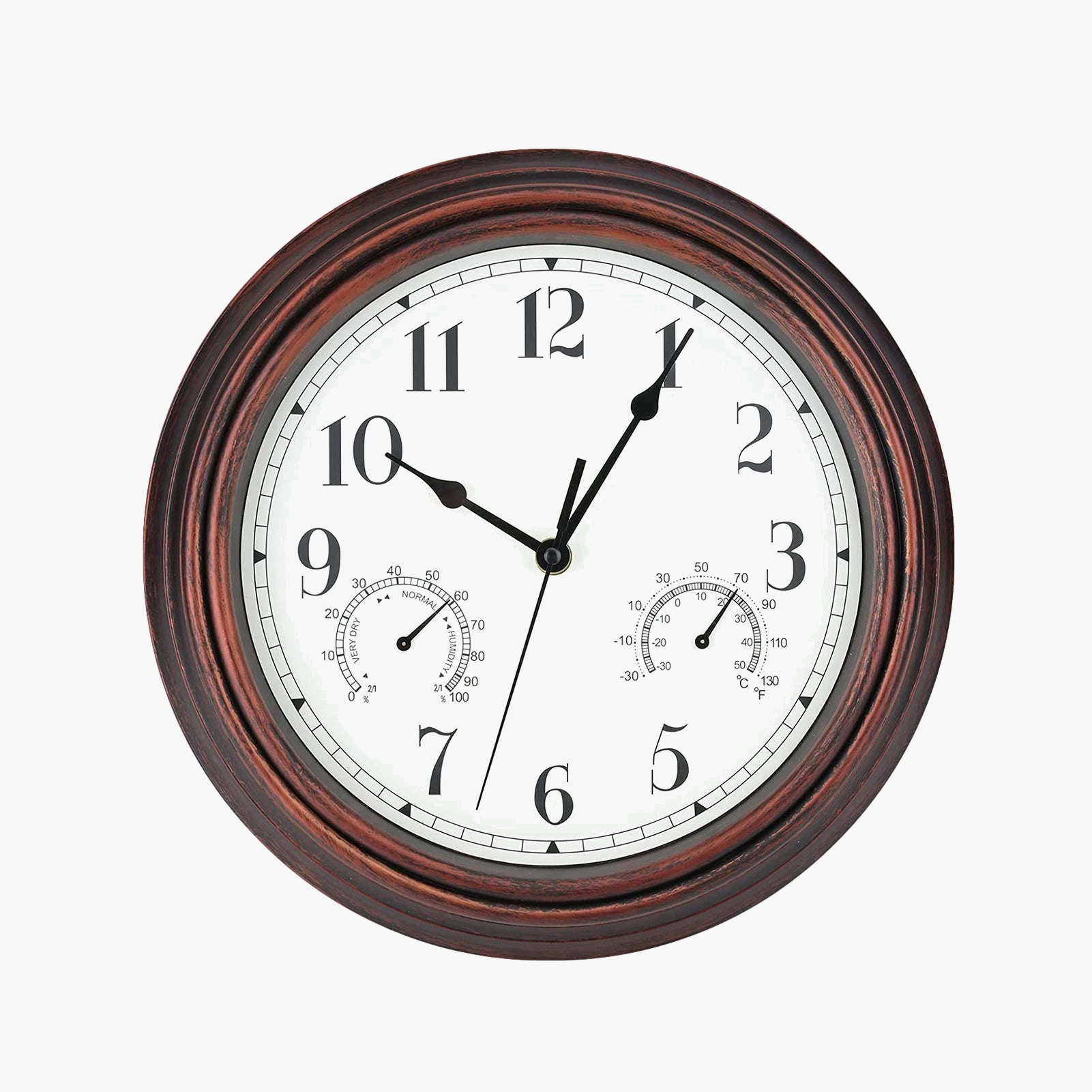 Horloge murale ronde pour intérieur et extérieur décorative à piles