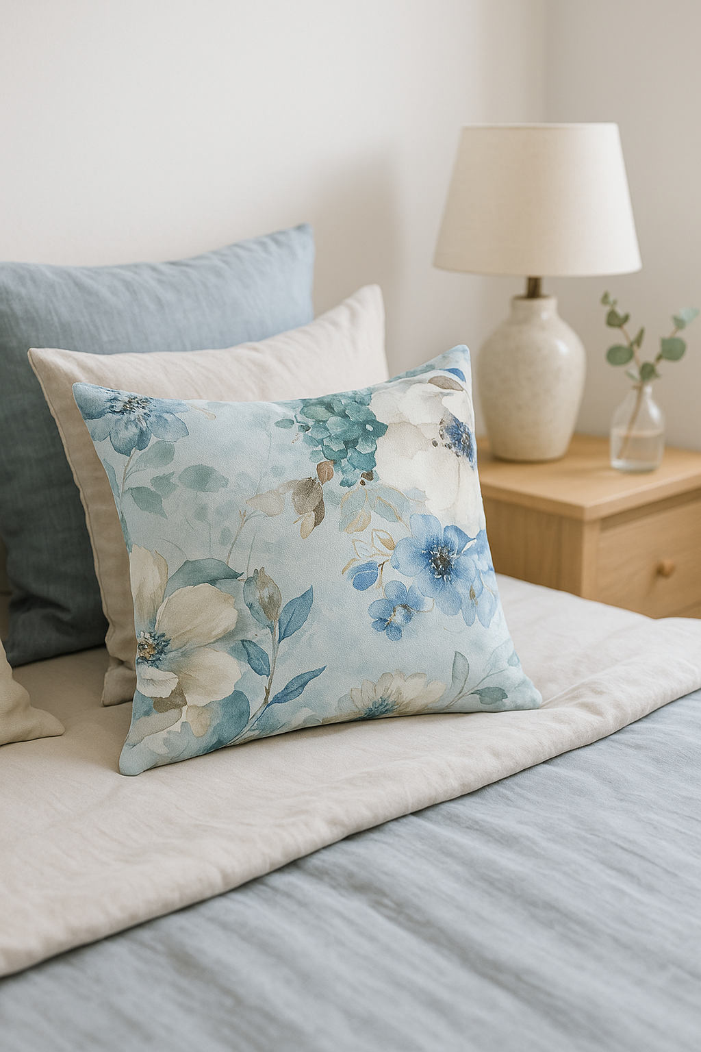 housse de coussin à motif floral feuilles de ginkgo