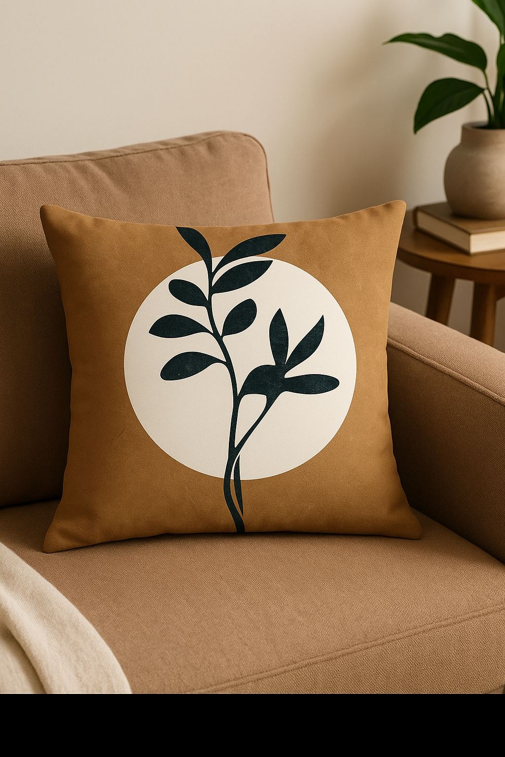 housse de coussin abstraite art plant 45x45 cm - vue 3 sur 2