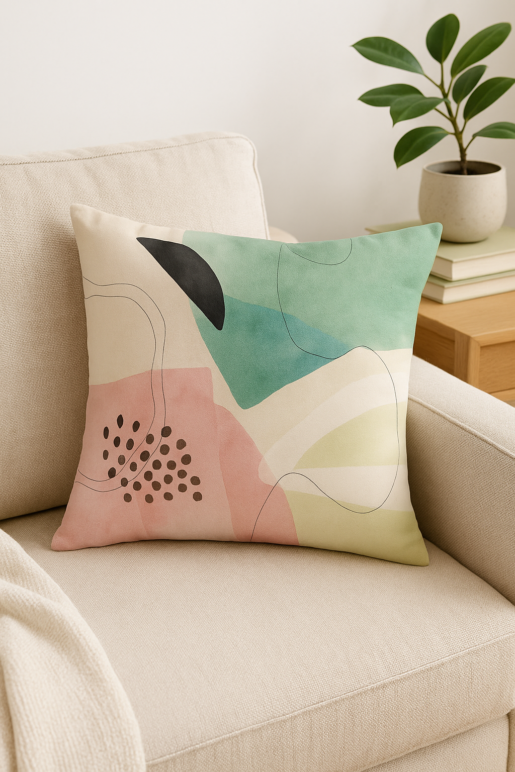 housse de coussin abstraite nordique pour décoration intérieure