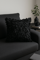 housse de coussin brodée 3d en forme de feuille décorative 42x42 cm