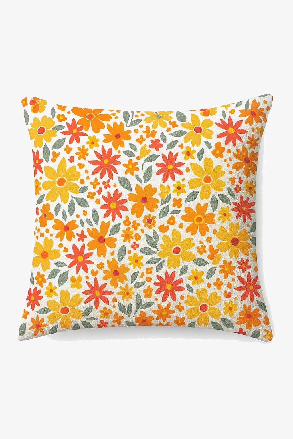 housse de coussin carrée à fleurs aquarelle 45 cm x 45 cm
