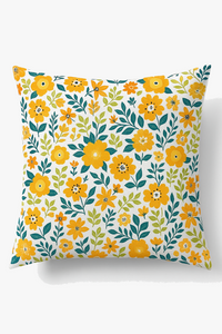 housse de coussin carrée à fleurs aquarelle 45x45 cm